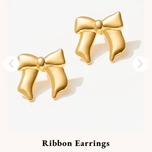 Frasier Sterling Ribbon Earrings 14k gold plated brass New